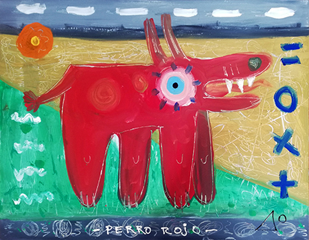 Perro Rojo | Acrílico sobre Tela | 70 x 90 cm