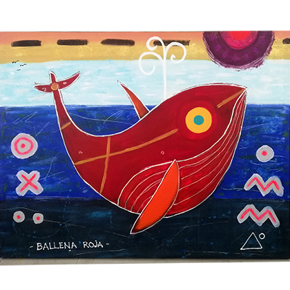 Ballena Roja | Acrílico sobre Tela | 70x90 cm