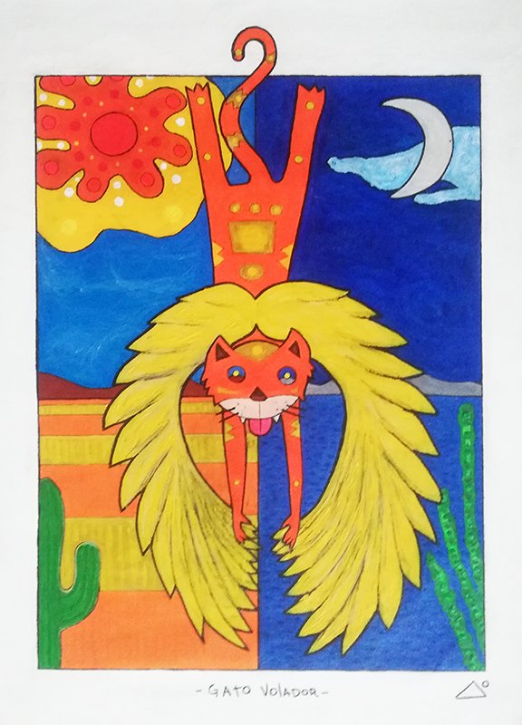 Gato Volador | Acrílico sobre Tela