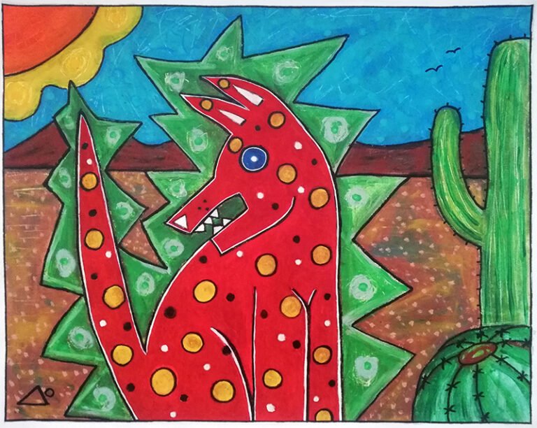 Coyote Rojo| Acrílico sobre Tela