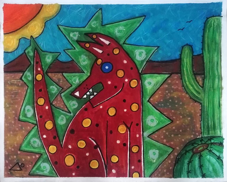 Coyote Rojo| Acrílico sobre Tela